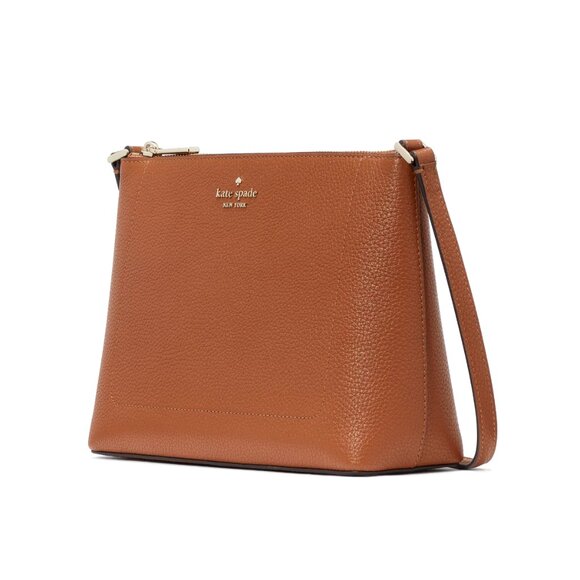 New Kate Spade Leila Crossbody Pebble Leather Warm Gingerbread - Picture 1 of 5